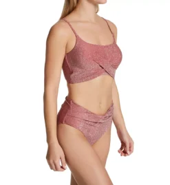 Everyday Sunday Peaceful Sunday Shiny Metallic Crossover High Waist Cheeky Swim Bottom -Her Room US everyday sunday ever01 0108b cs2