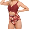 Everyday Sunday Nostalgia Wrap Monokini – Textured Jacquard & Floral One Piece Swimsuit -Her Room US everyday sunday ever01 n0136 gs