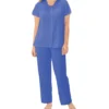 Exquisite Form 90107 Coloratura Vintage Short Sleeve Pajama Set – Embroidered Nylon Tricot Sleepwear -Her Room US exquisite form exqf01 90107 gs