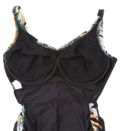 Fantasie Bamboo Grove Black and Mango Tropical Underwire V-Neck One Piece Swimsuit -Her Room US fantasie fan001 fs1630 cs6