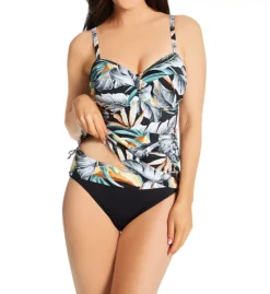 FANTASIE Bamboo Grove Teal and Navy Botanical Twist Front Underwire Tankini Swim Top - FS1654 12 FANTASIE Bamboo Grove Teal and Navy Botanical Twist Front Underwire Tankini Swim Top - FS1654 -Her Room US fantasie fan001 fs1654 cs1