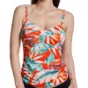 FANTASIE Bamboo Grove Teal and Navy Botanical Twist Front Underwire Tankini Swim Top - FS1654 -Her Room US fantasie fan001 fs1654 gs