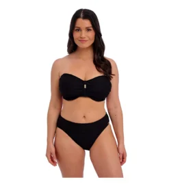 FANTASIE Beach Waves Ink Textured Mid Rise Brief – Gold Logo Swim Bottom -Her Room US fantasie fan001 fs2272 cs1