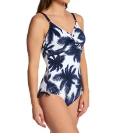 FANTASIE Carmelita Avenue Ink Blue Palm Print – Twist Front Underwire One Piece Swimsuit with Adjustable Legs -Her Room US fantasie fan001 fs2331 fs