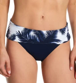 Fantasie Carmelita Avenue Navy & White Palm Print Fold Bikini Brief - Adjustable Swim Bottom -Her Room US fantasie fan001 fs2377 fs