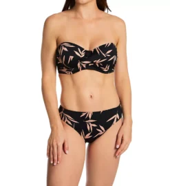 Fantasie Luna Bay Black with White Bamboo Print Mid Rise Bikini Brief -Her Room US fantasie fan001 fs2472 cs1