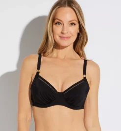 FANTASIE East Hampton Deep Navy with Gold Hardware – Ladder Trim Gathered Full Cup Bikini Top -Her Room US fantasie fan001 fs2801 fs