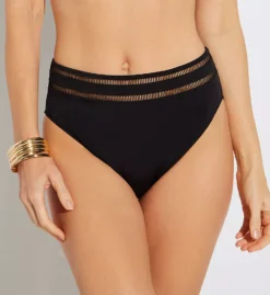 FANTASIE East Hampton Black Ladder Trim – High Waist Mesh Lined Bikini Brief -Her Room US fantasie fan001 fs2878 fs