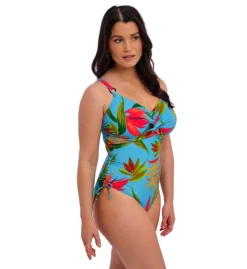 Fantasie Pichola Black Tropical Floral – Underwire Twist Front One Piece Swimsuit -Her Room US fantasie fan001 fs3947 fs