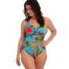 Fantasie Pichola Black Tropical Floral – Underwire Twist Front One Piece Swimsuit -Her Room US fantasie fan001 fs3947 gs