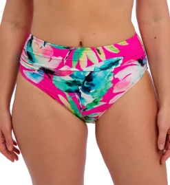 Fantasie Carabelita Tropical Watercolor Full Bikini Brief – High Rise Ruched Swim Bottom -Her Room US fantasie fan001 fs5871 fs