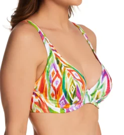 Freya Tusan Beach Multi-Color Ikat Print – Underwire High Apex Racerback Bikini Top -Her Room US freya fre001 as0291 fs