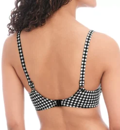 Freya Check In Monochrome Gingham Underwire Moulded Bikini Top – Plunge Neck Bra-Sized Swimwear -Her Room US freya fre001 as1908 bs