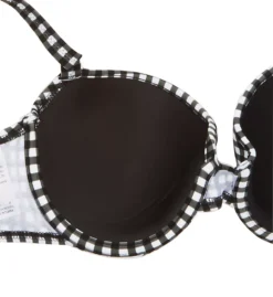 Freya Check In Monochrome Gingham Underwire Moulded Bikini Top – Plunge Neck Bra-Sized Swimwear -Her Room US freya fre001 as1908 cs6