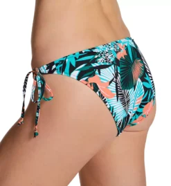 Freya Honolua Bay Tropical Palm & Orange Hibiscus Tie Side Bikini Brief - Rose Gold Bead Detail Swim Bottom -Her Room US freya fre001 as2675 bs