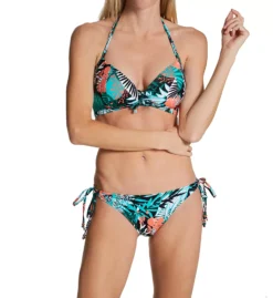 Freya Honolua Bay Tropical Palm & Orange Hibiscus Tie Side Bikini Brief - Rose Gold Bead Detail Swim Bottom -Her Room US freya fre001 as2675 cs1