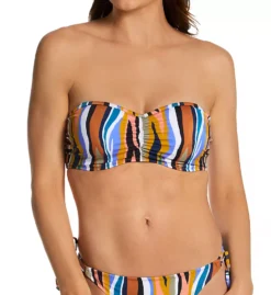 Freya Torra Bay Multi-Stripe Underwire Bandeau Bikini Top - Convertible Multi-Way Swimwear