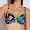 FREYA Desert Disco Black Neon Floral – Underwire Plunge Bikini Swim Top -Her Room US freya fre001 as4702 gs