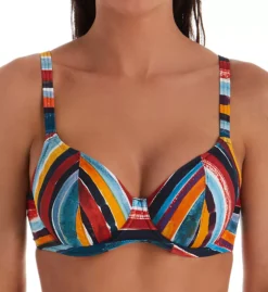Freya Bali Bay Multi-Color Brush Stroke Stripe – Underwire Plunge Bra-Sized Bikini Swim Top -Her Room US freya fre001 as6780 fs