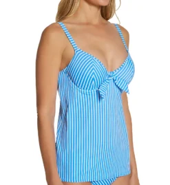 Freya Beach Hut Black and White Chevron Stripe – Underwire Plunge Tankini Swim Top