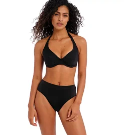 Freya Jewel Cove Black & White Diamond Print - Underwire Banded Halter Bikini Top -Her Room US freya fre001 as7232 fs