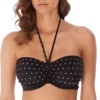 Freya Jewel Cove Padded Underwire Bandeau Swim Top - Black Diamond Print Strapless Bikini -Her Room US freya fre001 as7233 gs