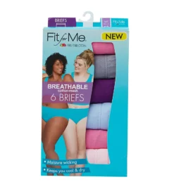 FRUIT OF THE LOOM Fit For Me Cotton Mesh Brief Panties - 6 Pack -Her Room US fruit of the loom fotl01 6dbcbrp cs1