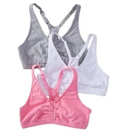 FRUIT OF THE LOOM Shirred Front Racerback Sports Bra - 3 Pack -Her Room US fruit of the loom fotl01 90011 cs1