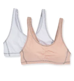 FRUIT OF THE LOOM Contrast Stitch Shirred Front Bra - 2 Pack -Her Room US fruit of the loom fotl01 96581 cs2