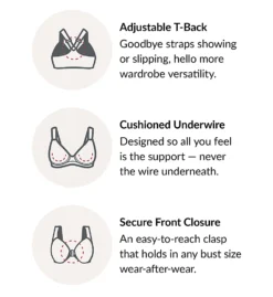 Glamorise Wonderwire Front Closure T-Back Bra -Her Room US glamorise glam01 1246 cs4