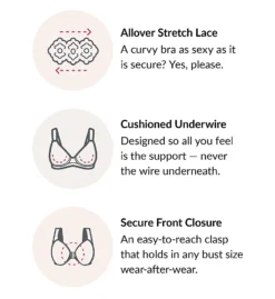 Glamorise Wonderwire Stretch Lace Front Closure Bra -Her Room US glamorise glam01 9245 cs2