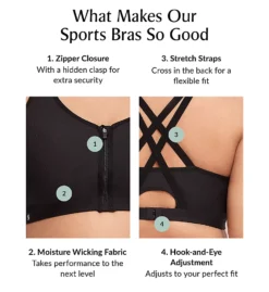 Glamorise Zip Up Front Close Sports Bra -Her Room US glamorise glam01 9266 cs2