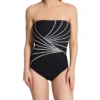 Gottex Navy Embrace Swirling Stripe Bandeau One Piece – Tummy Control Convertible Swimsuit -Her Room US gottex gotx01 ee070 gs