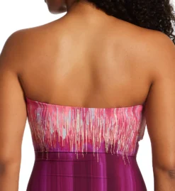 Gottex Moroccan Sky Blue Ombre with Gold Foil Bandeau One Piece Swimsuit -Her Room US gottex gotx01 ms070 cs2