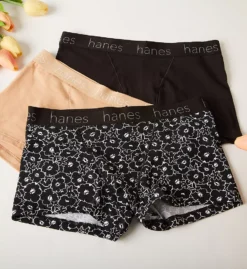 Hanes Cotton Blend Boxer Brief Panty - 3 Pack -Her Room US hanes hane01 45uobb cs6