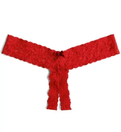 HANKY PANKY After Midnight Lace Crotchless Low Rise Thong -Her Room US hanky panky hnk001 481001 cs2
