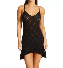 HANKY PANKY Signature Lace High-Low Ruffle Chemise – Sheer V-Neck Stretch Lace Sleepwear -Her Room US hanky panky hnk001 485016 fs