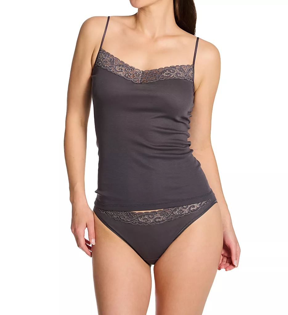 HANRO Moments V-Neck Spaghetti Camisole – Luxury French Lace Mercerized Cotton Top 6 HANRO Moments V-Neck Spaghetti Camisole – Luxury French Lace Mercerized Cotton Top - Image 4