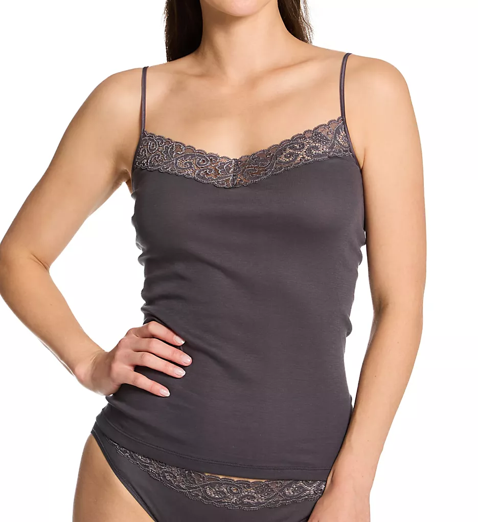 HANRO Moments V-Neck Spaghetti Camisole – Luxury French Lace Mercerized Cotton Top 3 HANRO Moments V-Neck Spaghetti Camisole – Luxury French Lace Mercerized Cotton Top