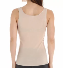 Hanro 1604 Cotton Seamless Tank Top in White – Premium Mercerized Cotton Silk-Trim Camisole -Her Room US hanro han001 1604 bs