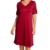 HANRO Moments Short Sleeve Lace Trim Gown -Her Room US hanro han001 7040 gs