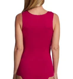 HANRO Michelle Mercerized Cotton Tank Top – Sheer Floral Lace Trim Seamless Camisole -Her Room US hanro han001 70947 bs