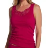 HANRO Michelle Mercerized Cotton Tank Top – Sheer Floral Lace Trim Seamless Camisole -Her Room US hanro han001 70947 gs