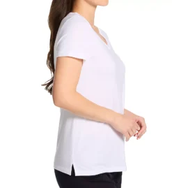 HANRO Sleep and Lounge Cotton-Modal V-Neck Shirt – Relaxed Fit Loungewear Top -Her Room US hanro han001 74842 cs1