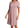 HANRO Virginia Short Sleeve Nightgown -Her Room US hanro han001 74874 gs