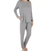 HANRO Natural Elegance Long Sleeve Pajamas – Premium Viscose Lounge Set with Pockets -Her Room US hanro han001 76390 gs