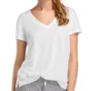 HANRO Sleep & Lounge Short Sleeve V-Neck Shirt - Premium Cotton-Modal Relaxed Tee 2 HANRO Sleep & Lounge Short Sleeve V-Neck Shirt - Premium Cotton-Modal Relaxed Tee -Her Room US hanro han001 77876 gs