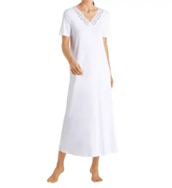 HANRO Moments Short Sleeve Long Gown