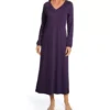 HANRO Pure Essence Long Sleeve Long Gown – 100% Mercerized Cotton V-Neck Sleepwear -Her Room US hanro han001 77947 gs