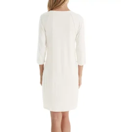 HANRO Pure Essence Mercerized Cotton 3/4 Sleeve V-Neck Sleep Gown -Her Room US hanro han001 77948 bs